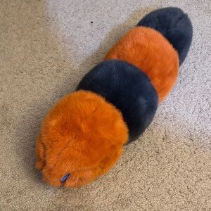 Caterpillar Plush Toy - Vibrant Orange and Deep Black